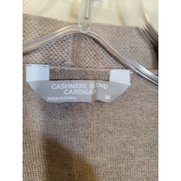 Luxury Premier Collection Women's Cashmere Blend Cardigan Sweater Tan Medium - Picture 3 of 7